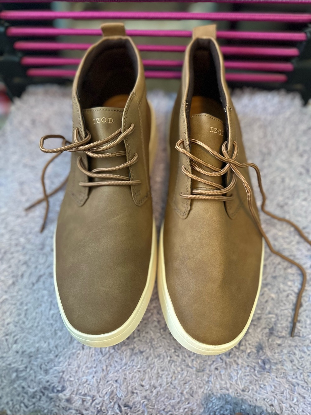 Izod Brown Chukka Boots with Cream Sole